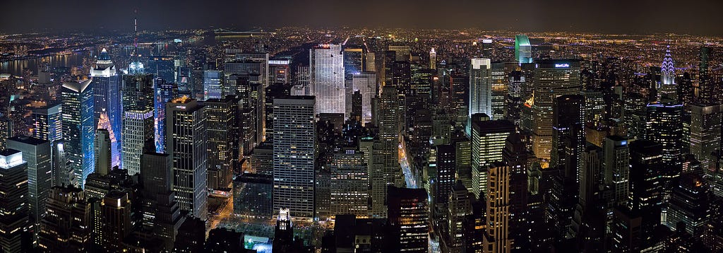 New York City skyline at night