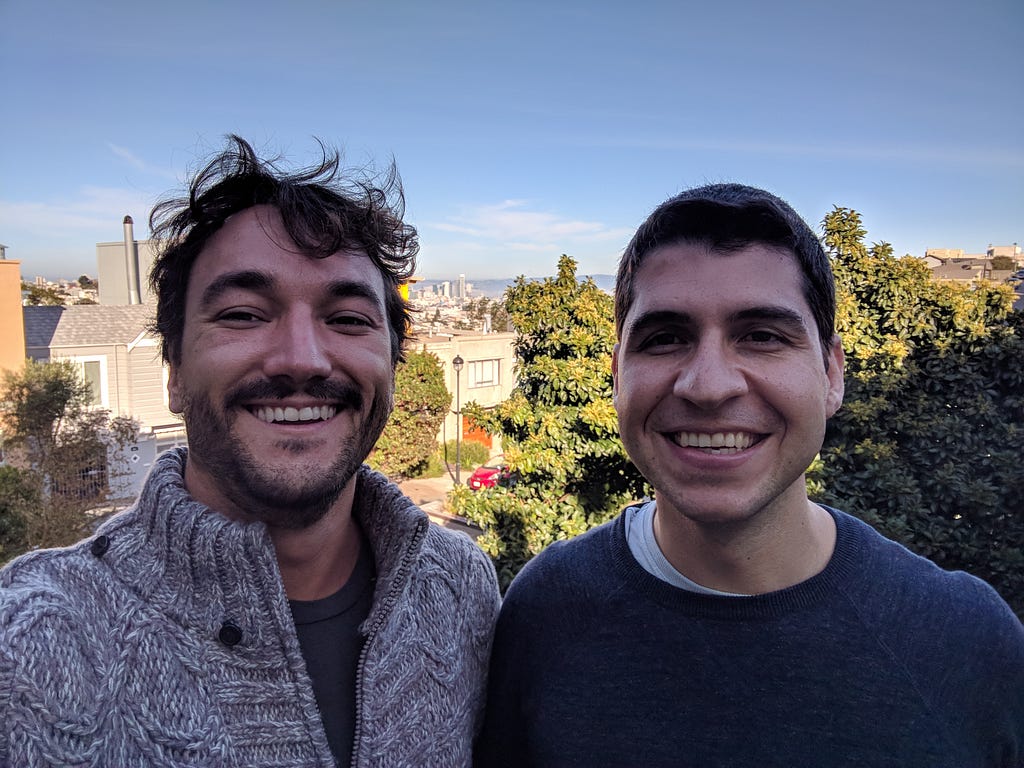 Jérôme and me in our first week working on Tint from a house in San Francisco — little did we know how hard the journey would be