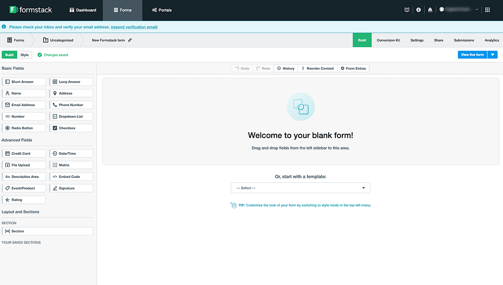 Formstack online form builder