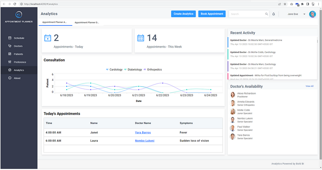 Appointment Planner Admin Dashboard