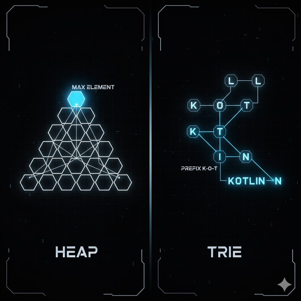 From A to O(n): Advanced & Specialized Trees — Heaps and Tries