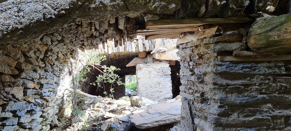 An abandoned building in the French Alps.