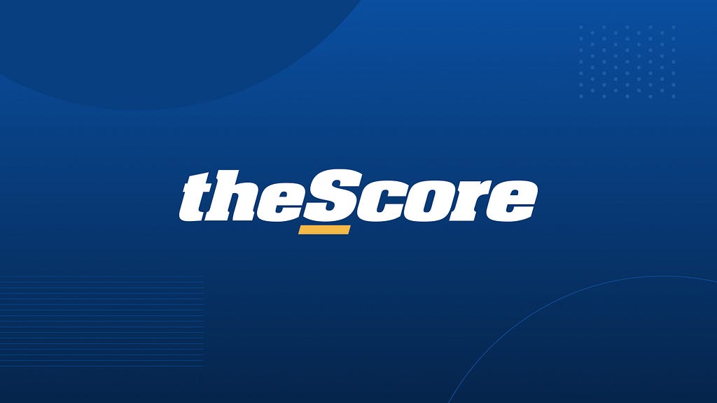 theScore logo on blue background