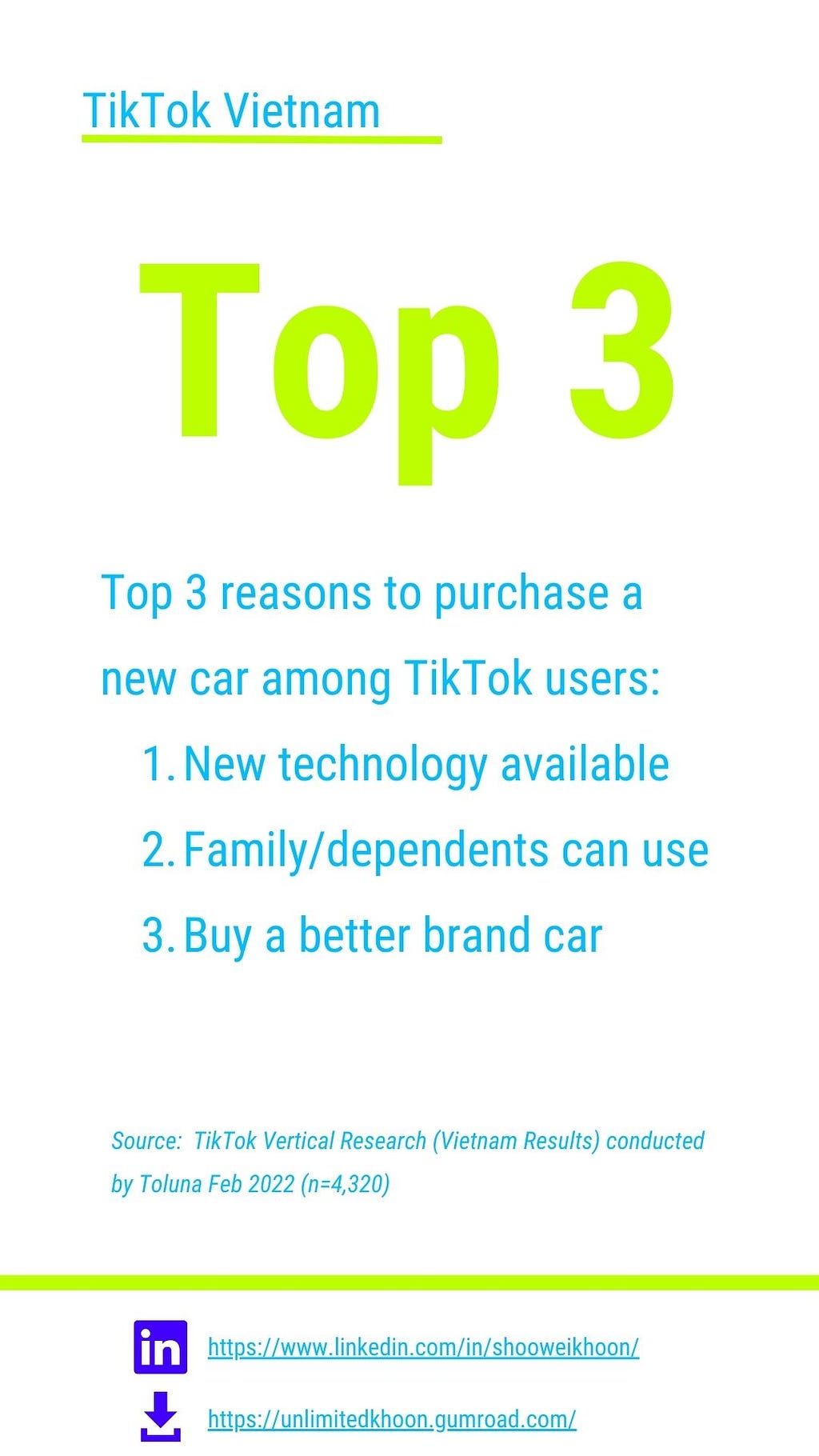 Top 3 reasons to purchase a new car among VN TikTok users