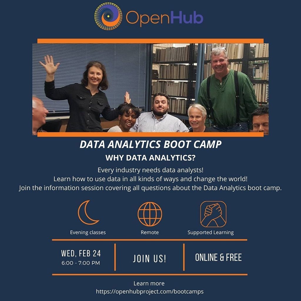 info session for OpenHub’s Data Analytics bootcamp