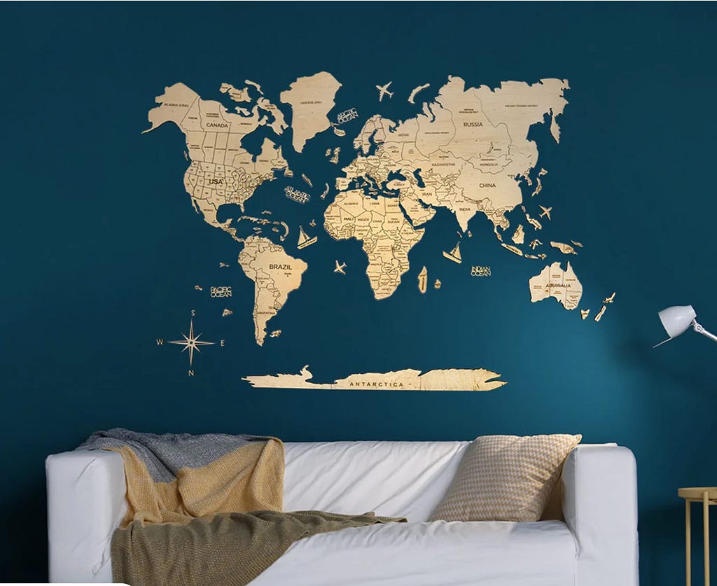 Buy Affordable 2D Wooden World Map