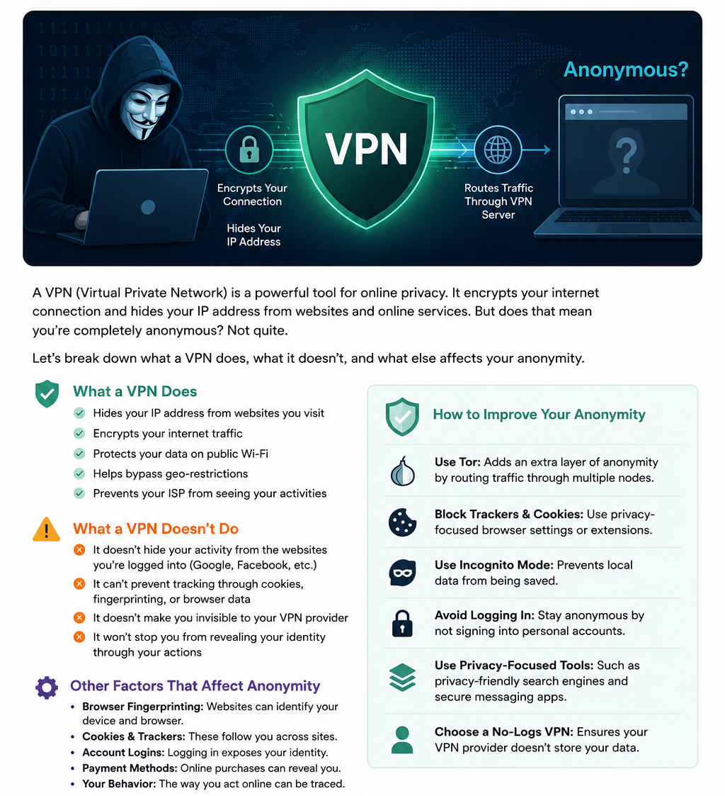 Is Using a VPN Enough to Stay Completely Anonymous on the Internet?