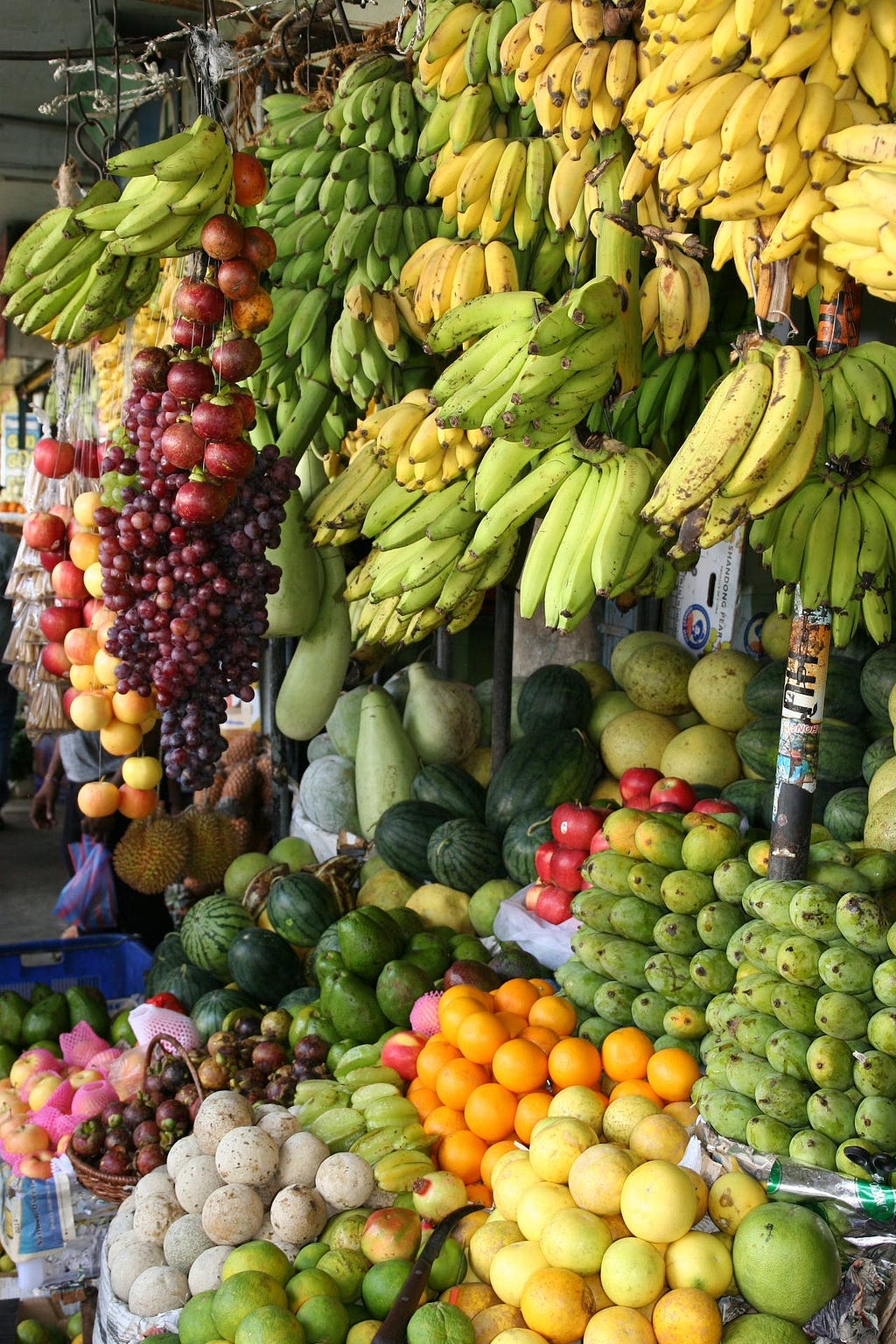 A display of tropical fruits