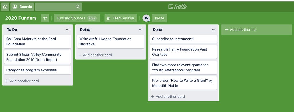 Trello’s Boards homepage with to-do lists.