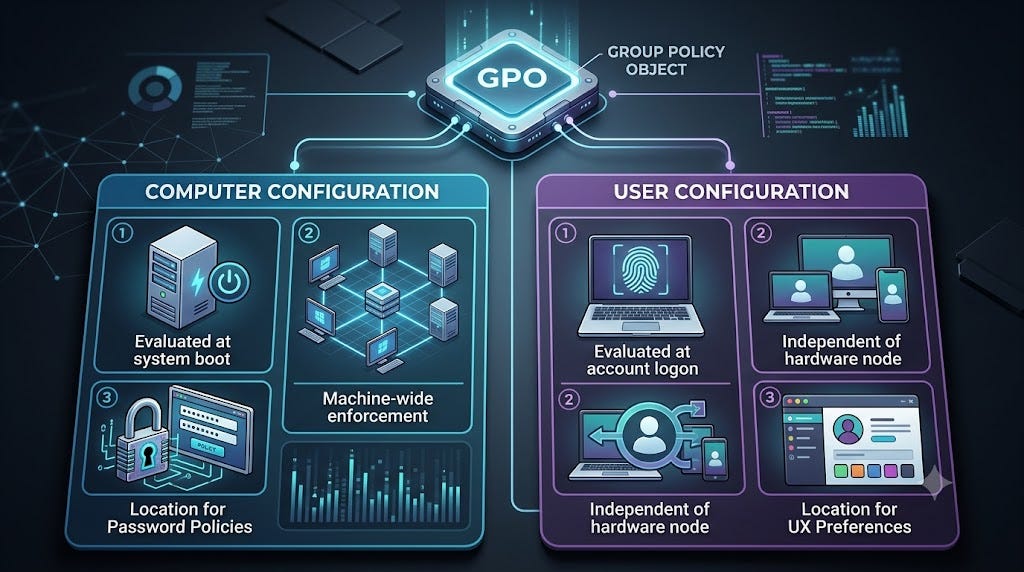 Enforcing Behavior: Active Directory GPOs, Security Baselines, and Group-Aware Drive Mapping
