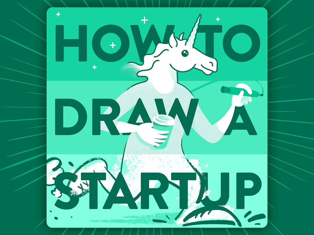 Mark Grambau’s illustration for his podcast How to Draw a Startup