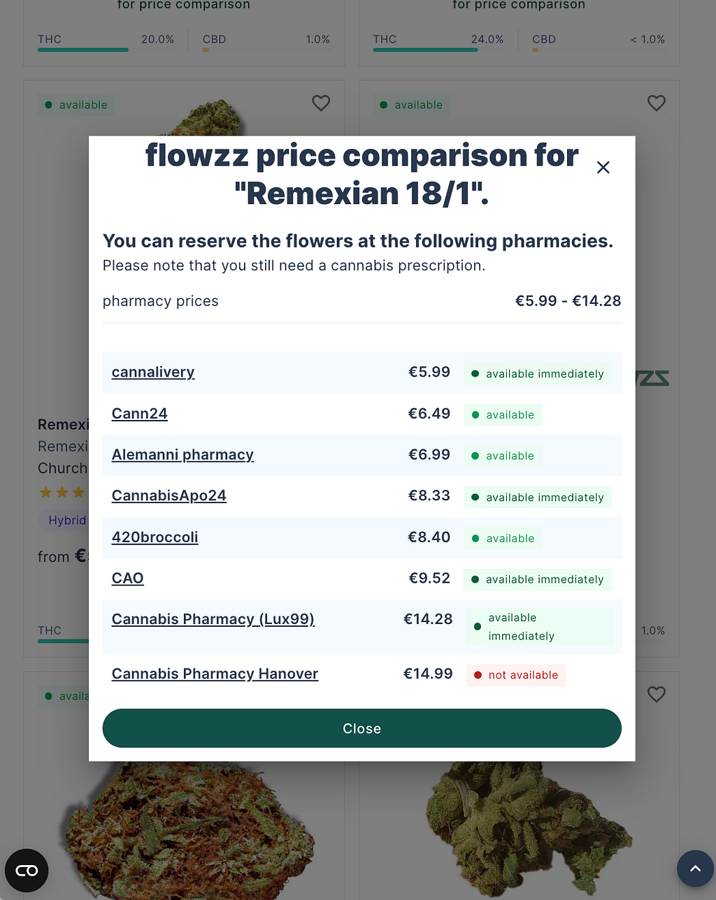 Flowzz.com Price comparison