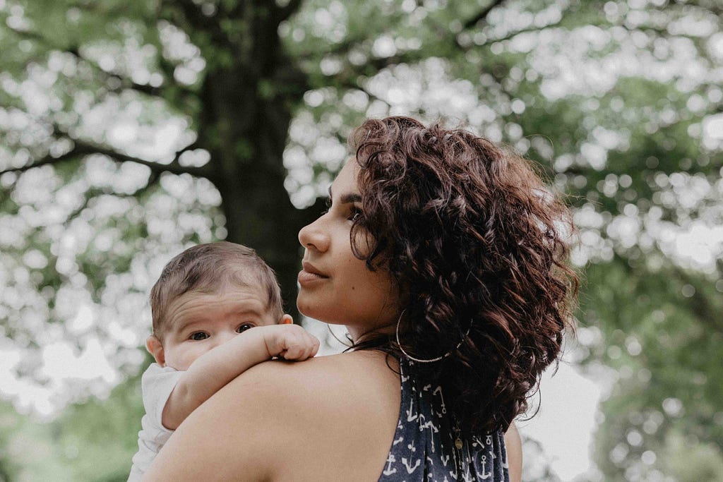 Woman holding baby