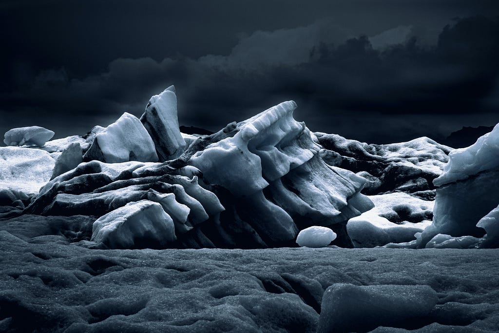 A photo of a snowy landscape that looks like an alien landscape — photo courtesy of Marc Grove on Unsplash