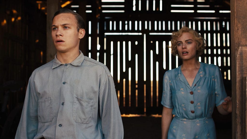 Finn Cole e Margot Robbie, em cena do filme Dreamland (Divulgação/Amazon Prime Video)