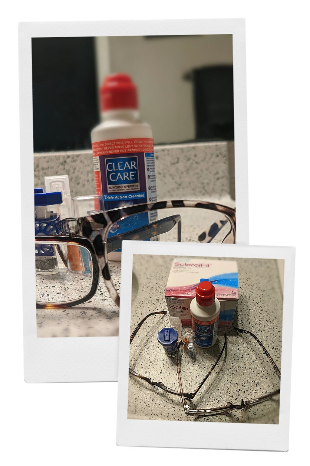 Scleral contacts/keratoconus care contents. This is everything I need to care for my eyes from this moment forward. My new glasses should be here early next week as my prescription has changed. I can’t wait to put those babies on! Photo Credit; Tremaine L. Loadholt
