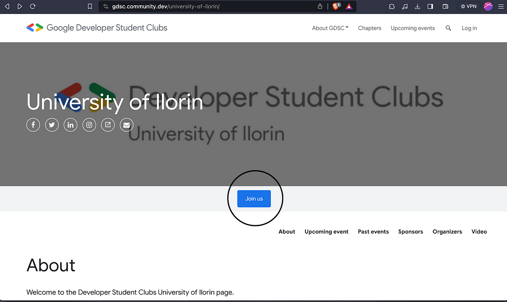 click on “join us” here https://gdsc.community.dev/university-of-ilorin/