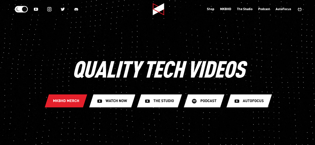 MKBHD Website Screenshot