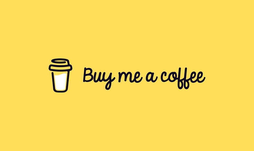 Buy me a coffee logo, a popular platform used to hosted donations for Open Source projects.