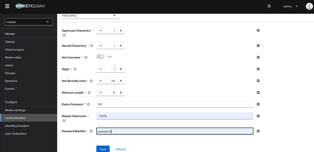 add policy view in keycloak 21.1.2