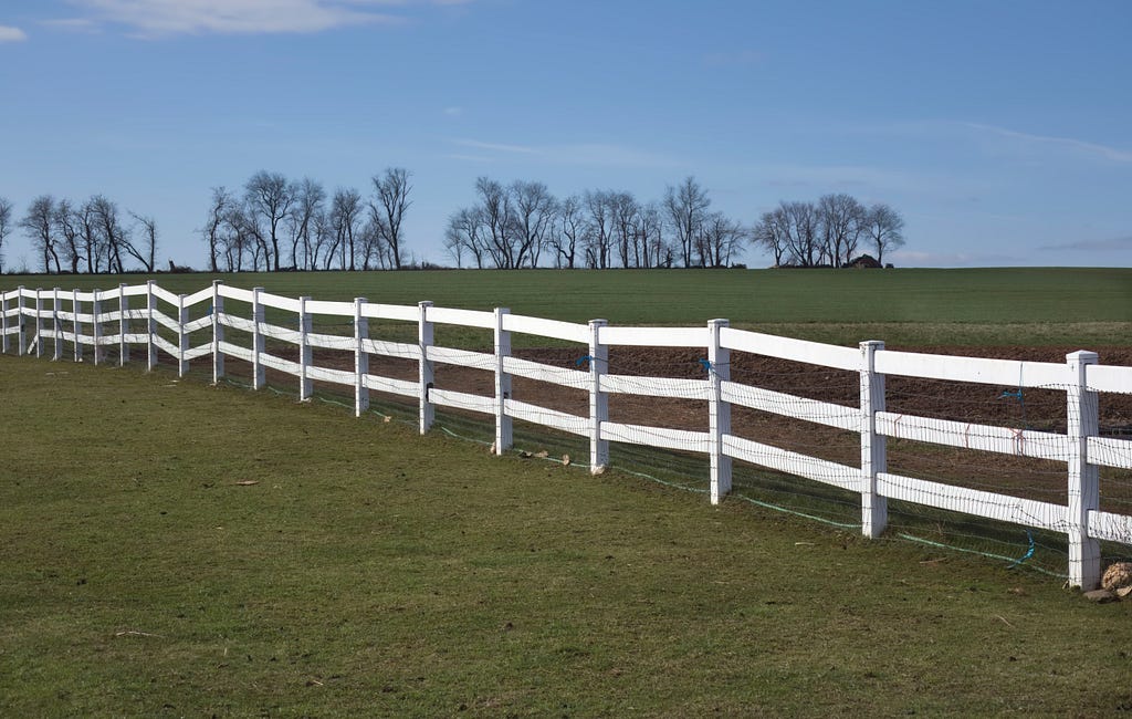 A white fence.