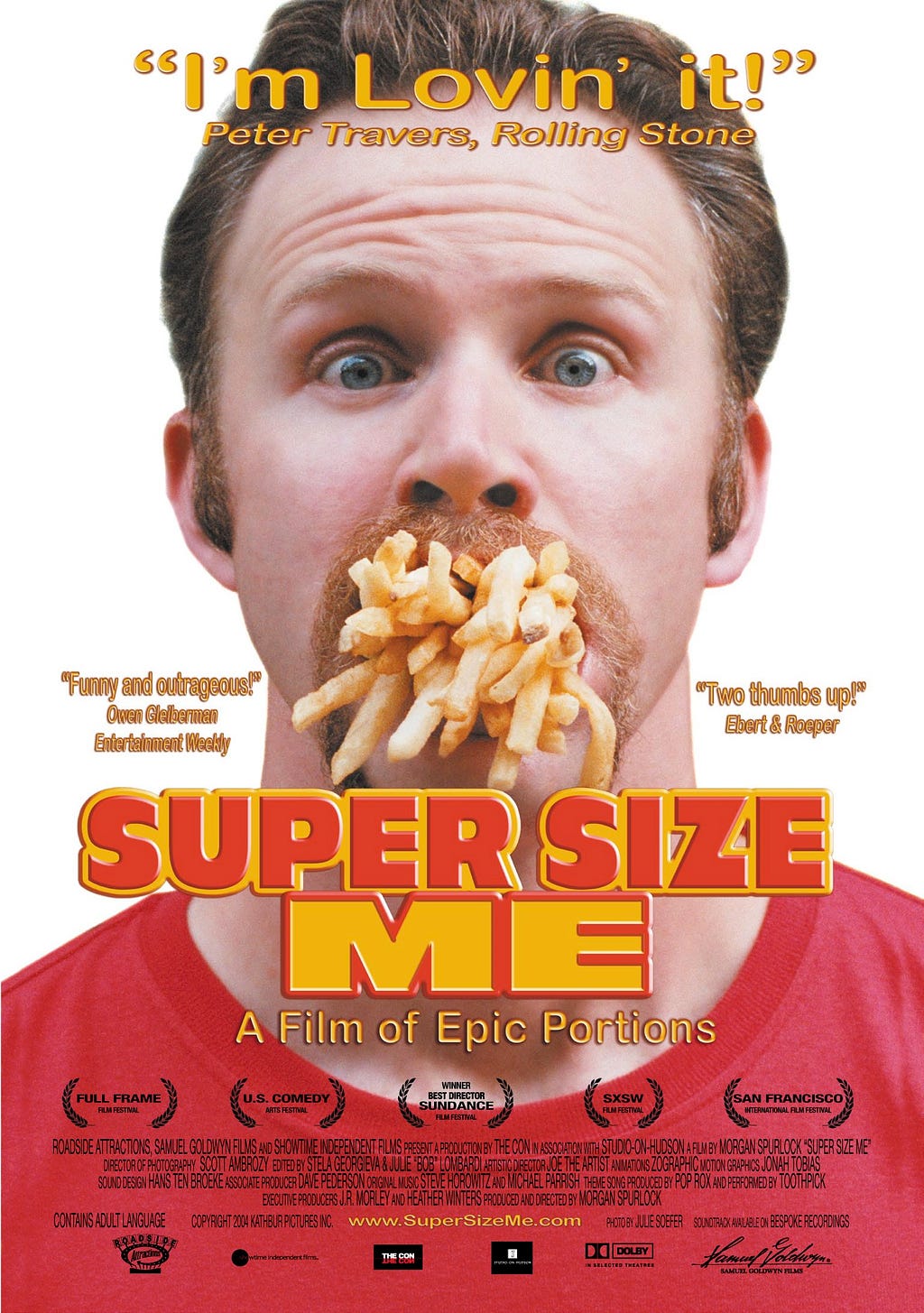 美國導演摩根（Morgan Spurlock）以自己作為主角拍了一部著名的紀錄片《麥胖報告》（Super Size Me）