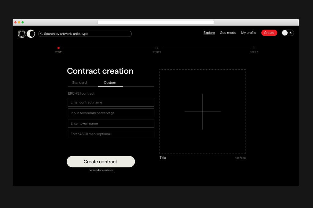 zeroone makes it easy for artists to create and customize contracts. Creators choose what royalty percentages they want for secondary sales.