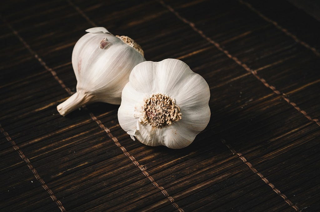 two garlic knobs