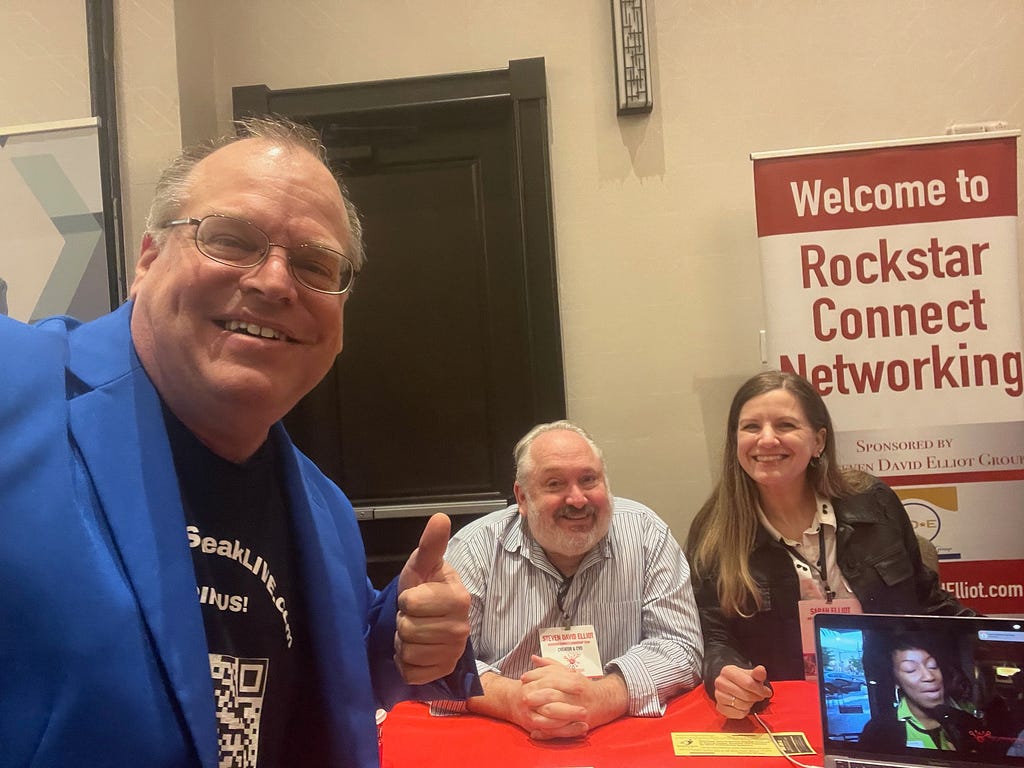Steven and Sarah Elliott hosting their Rockstar Connect Networking table at Achieve Biz Explosion Conference