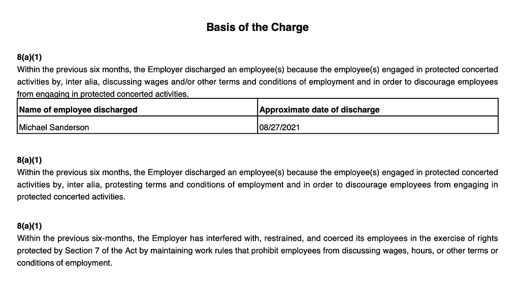 Copy of NLRB charge