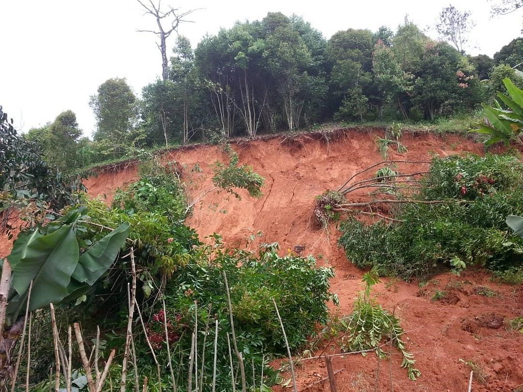 Landslide on a farm in the East Usambara Mountains, Tanzania.