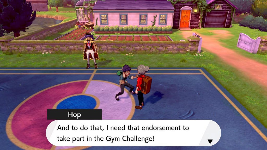 Hop from Pokemon Sword/Shield saying he needs an endorsement to take part in the Gym Challenge