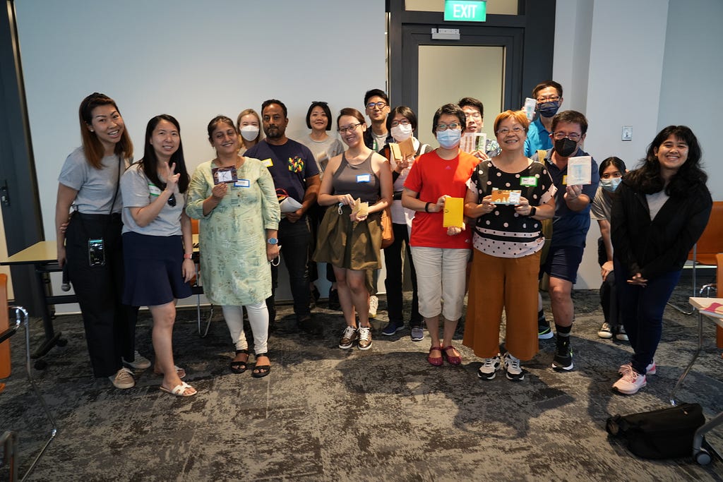 Group photo of workshop participants and the team from 55 Minutes Pte Ltd