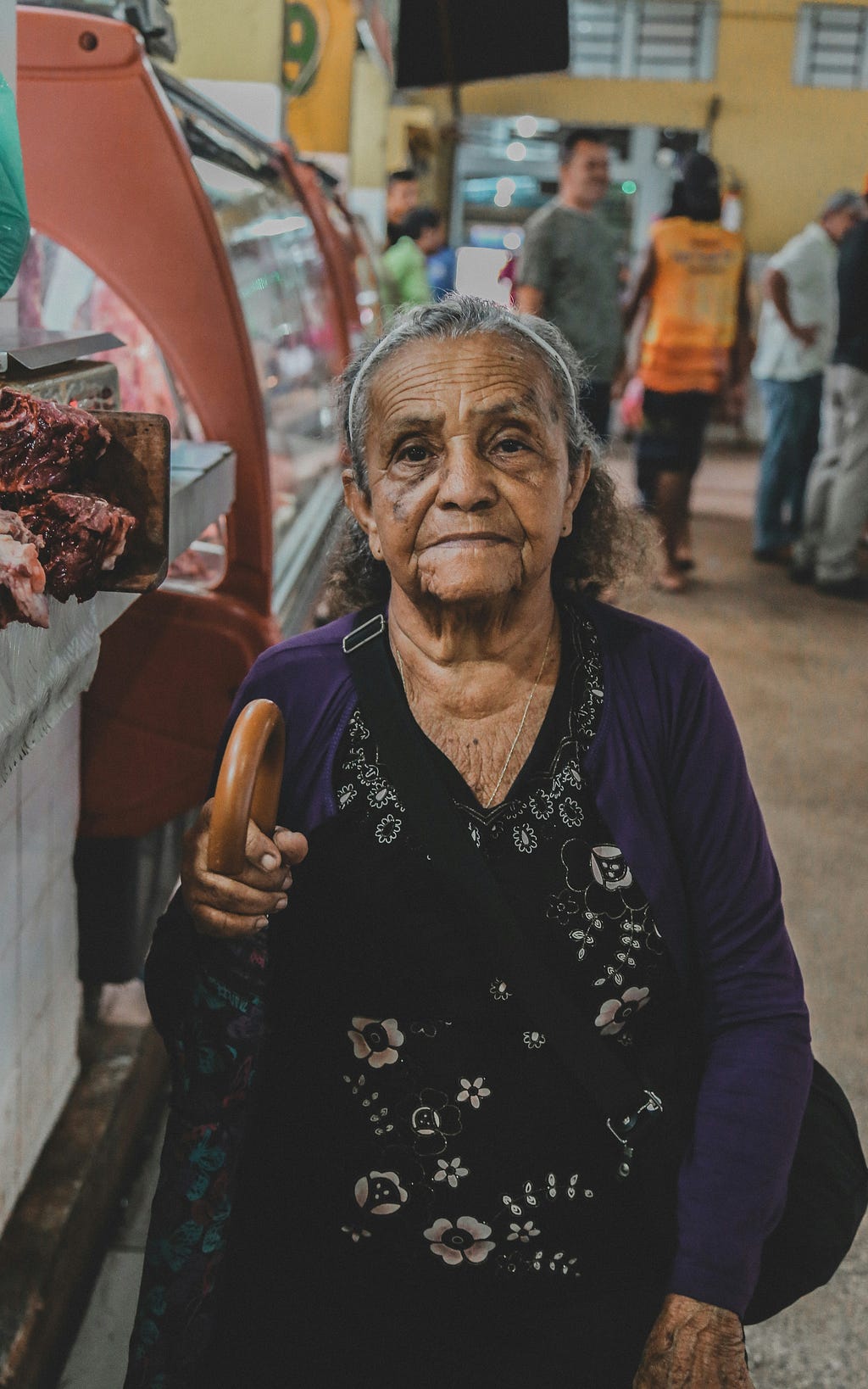 A representation of my elderly mother. I didn’t get permission to use my mother’s photo so I’m using a photo of a short brown elderly woman.