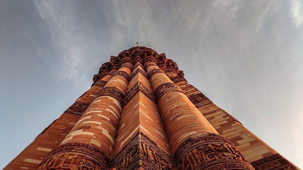 Low view of a magnificent Indian monument