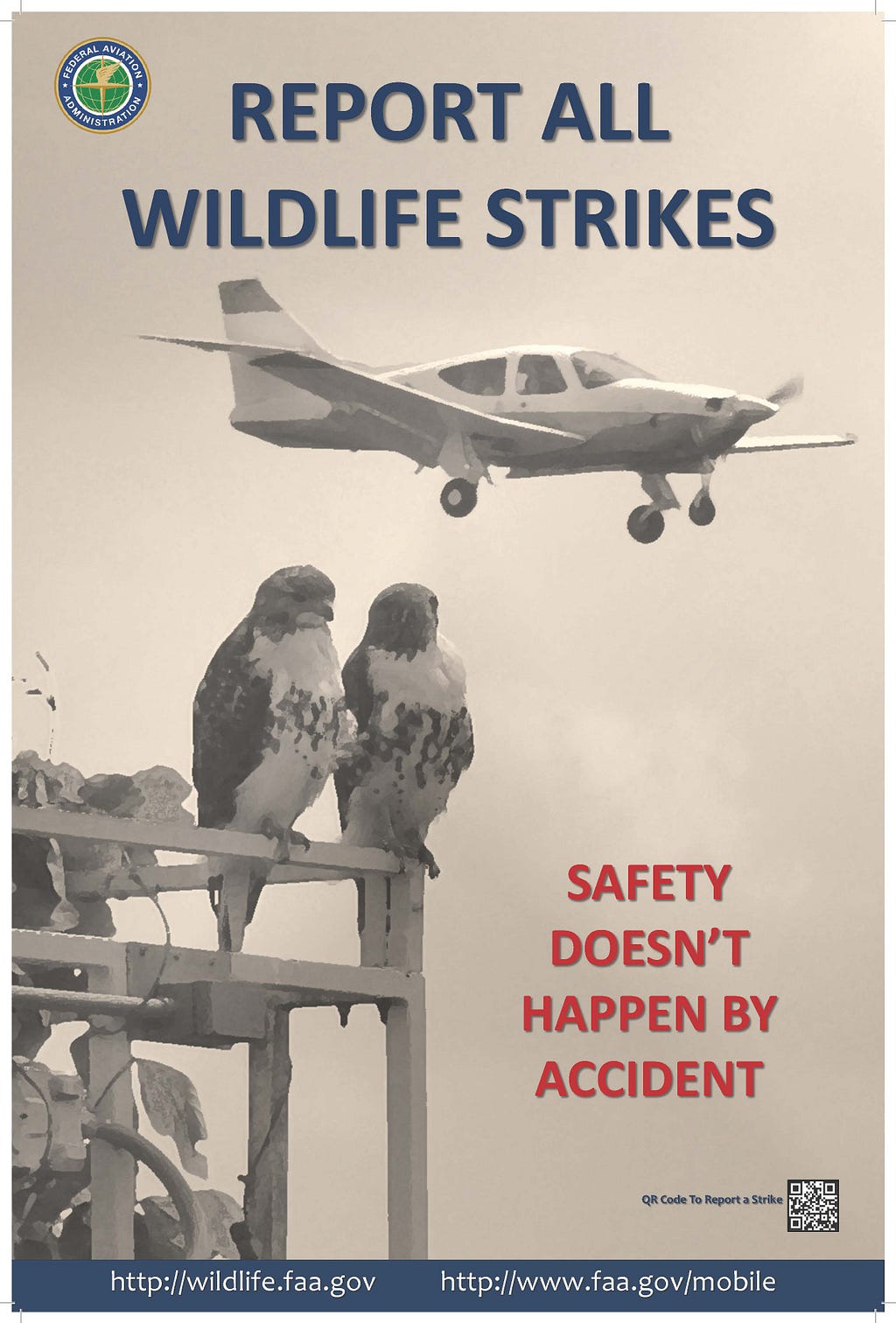 Strike reporting helps the FAA and airport managers effectively address wildlife hazards. Scan the QR code to report a strike.