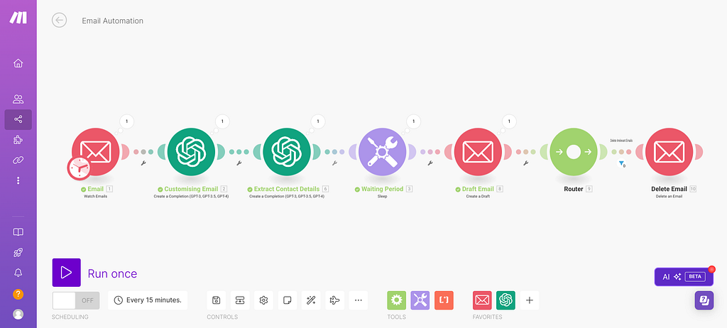 Filter emails using a router