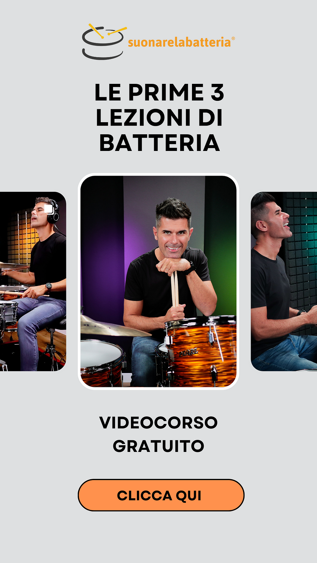 Corso di Batteria Gratuito con Corrado Bertonazzi