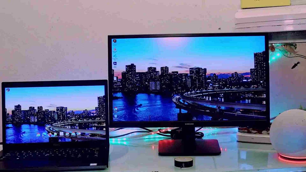 Span wallpaper across two monitors