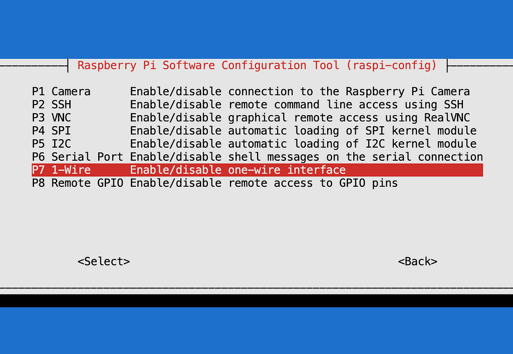 Raspi config settings in the console