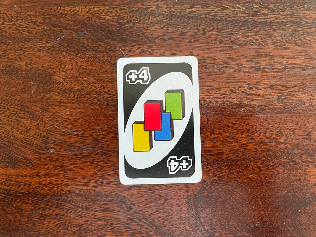 UNO Draw 4 Wild card, +4 Card