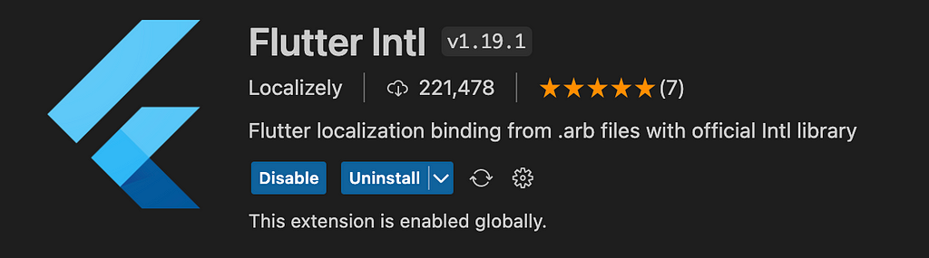 Flutter Intl VS code extension