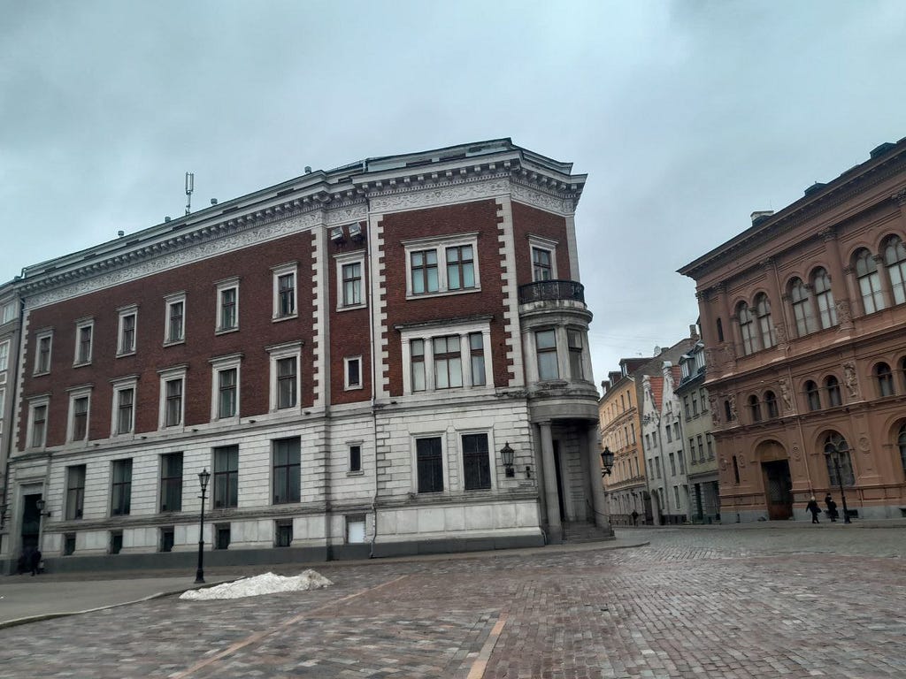 Dome Square in Riga. The Riga Stock Exchange building depicted the Ministry of Internal Affairs in the Soviet film about Holmes