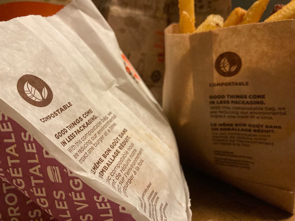 A&W Canada compostable food packaging.