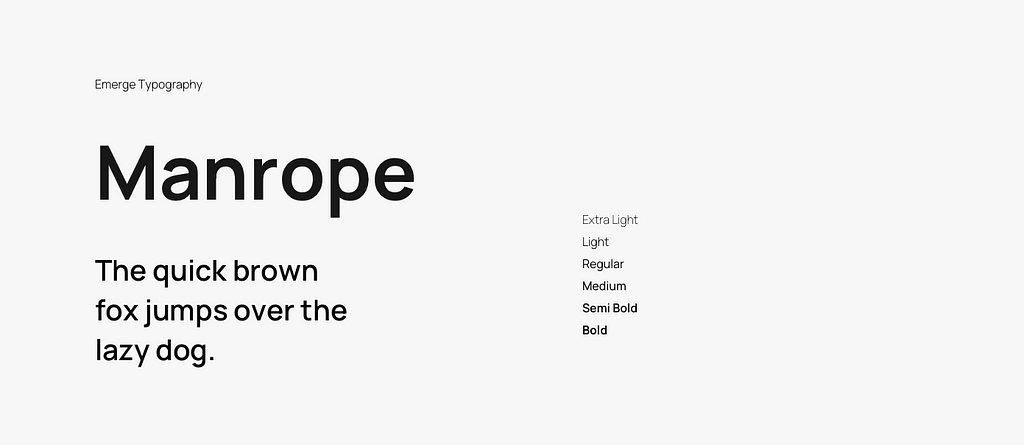 Manrope Typography Layout