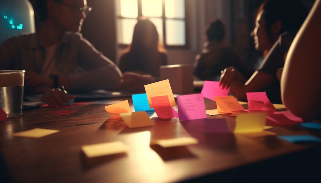 Young adults brainstorming ideas at office desk. Image by vecstock on Freepik