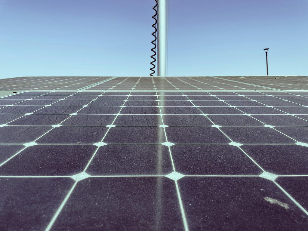 Up close image of solar panels