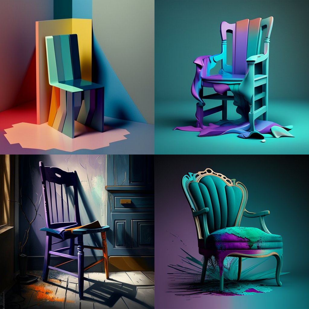 chairs, cool palette