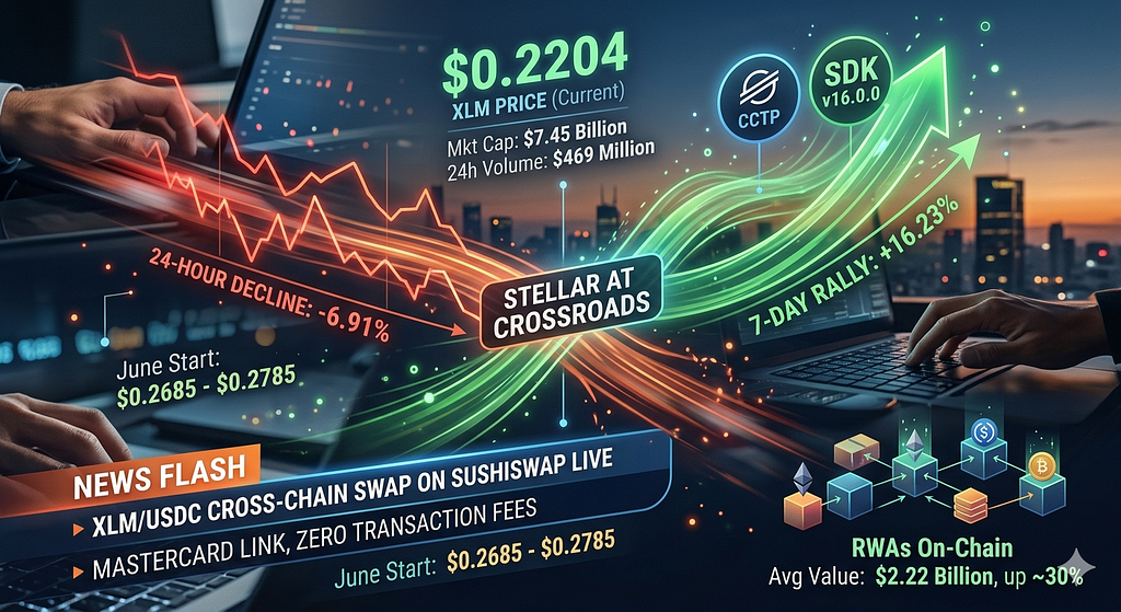 Stellar (XLM) Trading at a Crossroads: Analyzing the 24-Hour Decline vs. 7-Day Rally