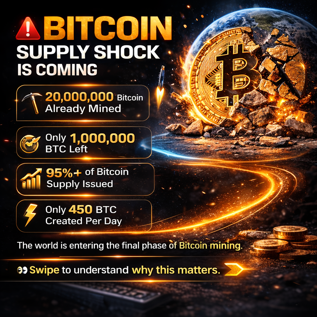 Bitcoin Supply Shock: 20 Million BTC Mined — Only 1 Million Left